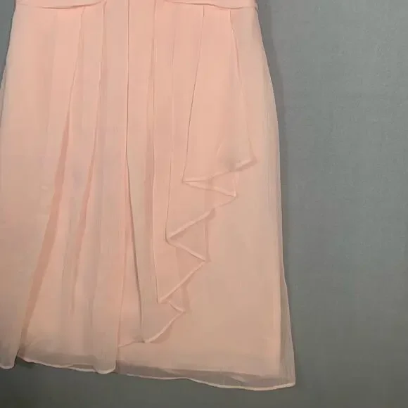 Chiffon Mini Dress Baby Pink Ladies Size 4 Wedding Party - Picture 8 of 8